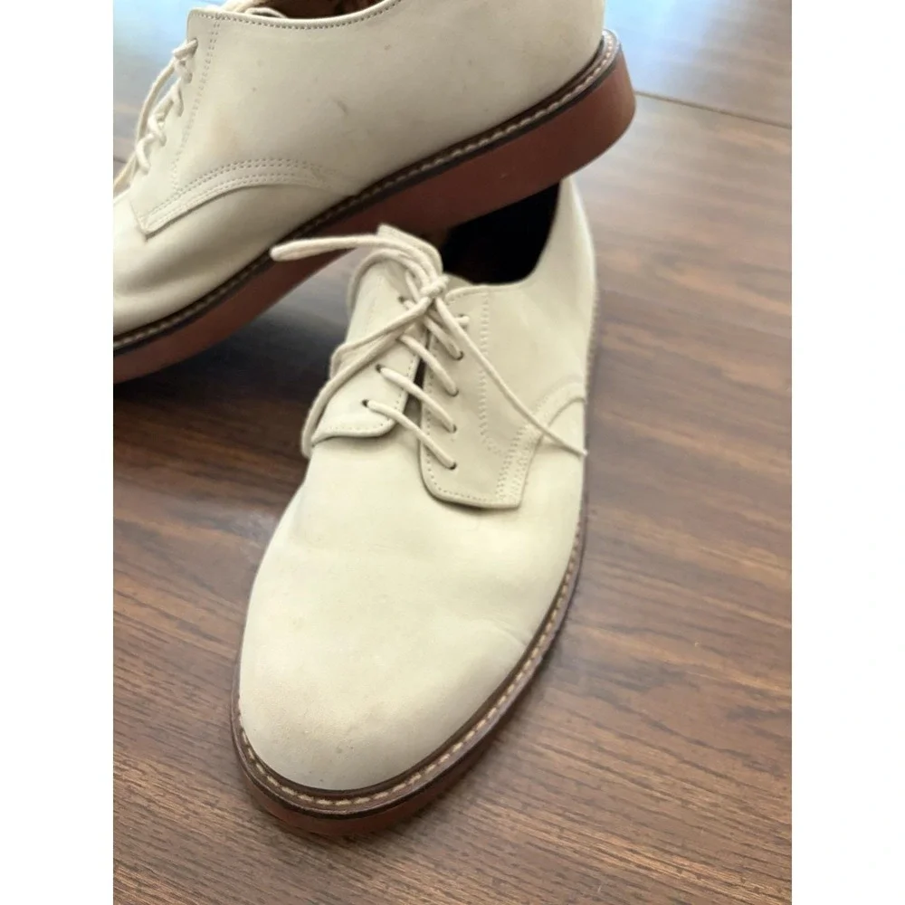 Bass Middlebury Leather Oxford Shoes Men's 10.5 Cream Tan Lace Up Dress Casual